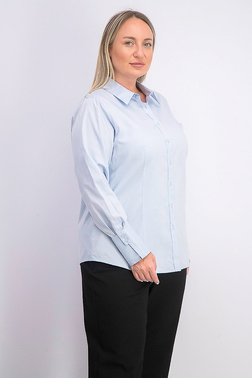 Calvin Klein Women's Plus Size Cotton Collared Shirt Blue Size 16W