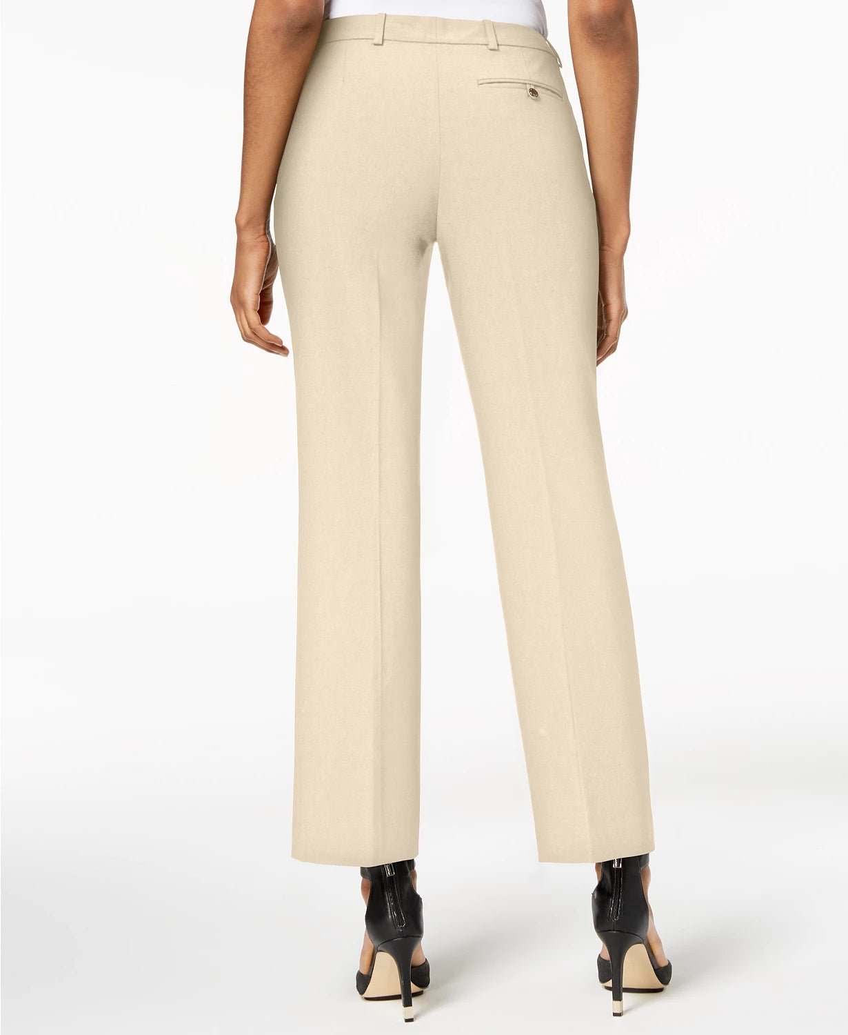 Calvin Klein Women's Straight-Leg Pants Dark Beige Size 16