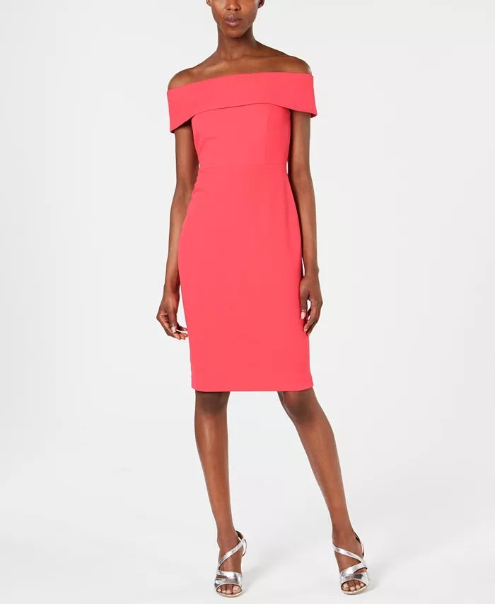 calvin-klein-womens-petite-off-the-shoulder-sheath-dress-red-size-12p-1