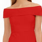 Calvin Klein Women's Off The Shoulder Sheath Dress  Red Size 4 Petite