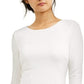 Speechless Women's Ivory Glitter Long Sleeve Jewel Neck Above The Knee Body Con Evening Dress White Size 7