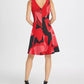 DKNY Women's Abstract Floral Fit & Flare Dress Black Size 10
