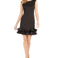 Donna Ricco Women's Ruffle-Hem Sheath Dress Black Size 12