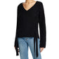 Weatherproof Vintage Women's Side Tie Sweater Black Size Large
