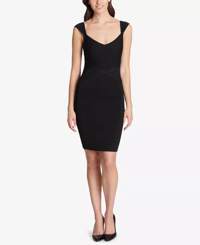 Guess Women's Sweetheart Bandage Bodycon Dress Black Size 16