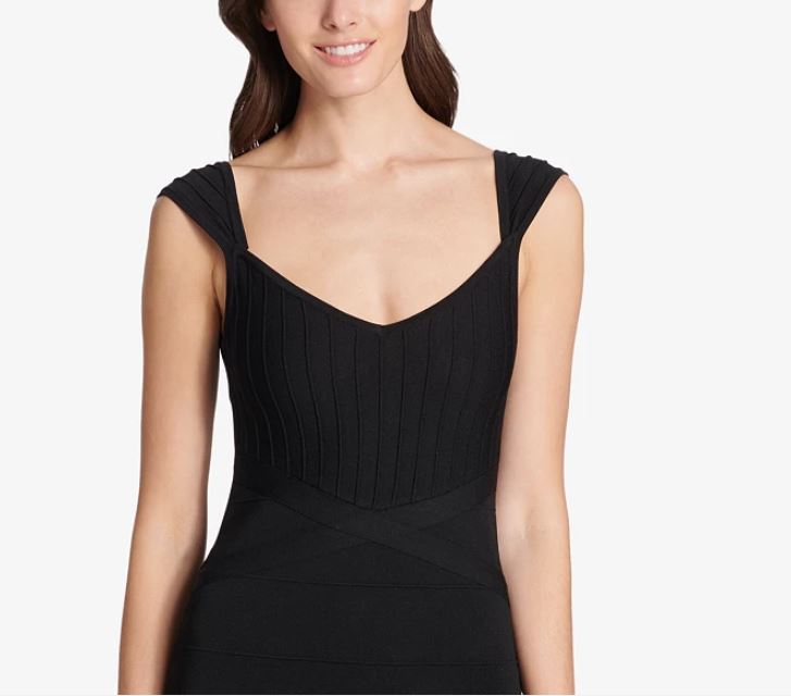 Guess Women's Sweetheart Bandage Bodycon Dress Black Size 16