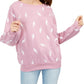Rebellious One Juniors' Lightning Metallic Graphic Sweatshirt Pink Size Small