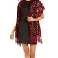 INC International Concepts Women's Animal Print Shine Velvet Wrap Purple Size Regular