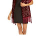 INC International Concepts Women's Animal Print Shine Velvet Wrap Purple Size Regular
