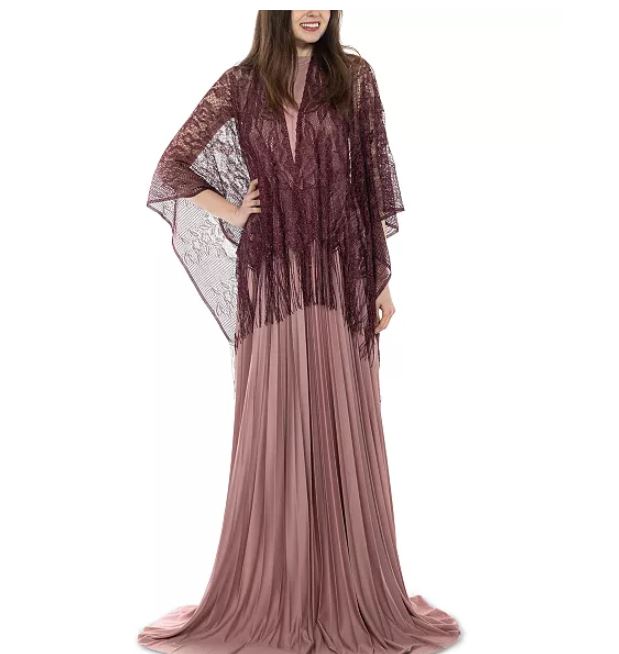INC International Concepts Women's Floral Lurex Mesh Topper Purple Size Regular