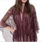 INC International Concepts Women's Floral Lurex Mesh Topper Purple Size Regular