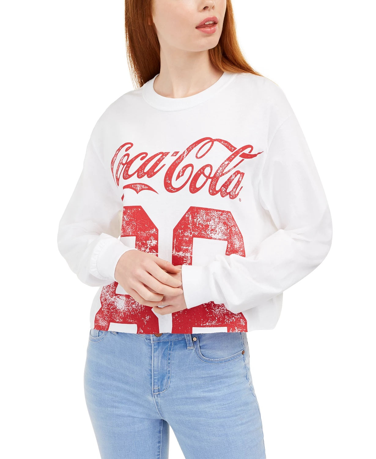 Love Tribe Juniors' Cotton Coca-Cola Graphic Top White Size X-Large