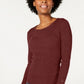 Hooked Up By Iot Juniors' Lace-Up Rib-Knit Sweater Dark Red Size X-Large