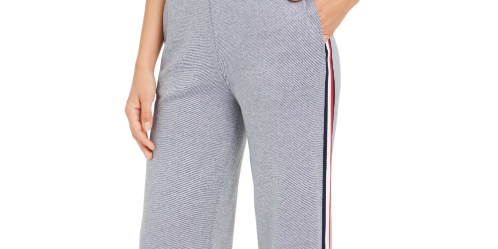 Tommy Hilfiger Women's Sport Side Stripe Sweatpants Blue Size Large