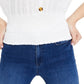 Crave Fame Junior's Button Front Smocked Top White Size X-Large