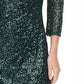 Jessica Howard Women's Sequined Ruched Sheath Dress Dark Red Size 16