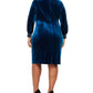 Jessica Howard Women's Velvet Sheath Dress Blue Size 18W