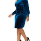 Jessica Howard Women's Velvet Sheath Dress Blue Size 18W