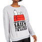 Peanuts Junior's Snoopy Plush Sweatshirt Grey Size Small