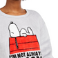 Peanuts Junior's Snoopy Plush Sweatshirt Grey Size Small