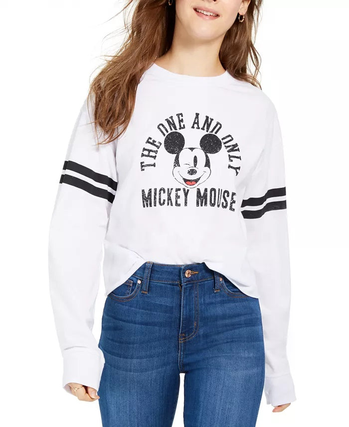 Modern Lux Junior's Disney Mickey Cotton Top White Size Large