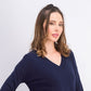 Planet Gold Junior's V Neck Sweater Navy Size Medium