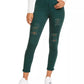 Tinseltown Juniors' Distressed Skinny Jeans Dark Green Size 3