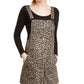 TINSELTOWN Juniors' Printed Button-Front Denim Skirtall Brown Size Large
