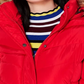 Madden Girl Junior's Hooded Faux Fur Trim Puffer Coat Green Size Small