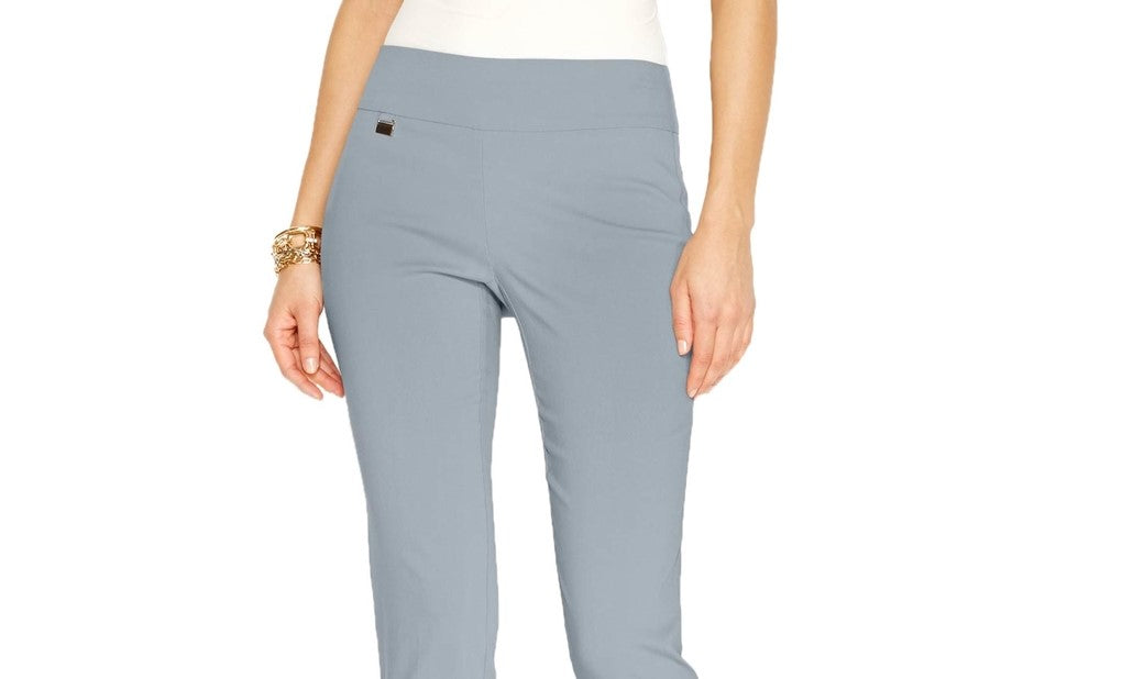 Alfani Women's Tummy-Control Pull-On Capri Pants Gray Size 12