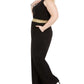Teeze Me Women's Trendy Plus Banded Waist Halter Jumpsuit Black Size 14