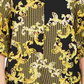 NY Collection Women's Petite Printed High-Low Top Gold Size Petite Small