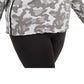 Calvin Klein Performance Women's Plus Size Camouflage-Print Logo Hoodie Charcoal Size 1X