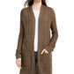 Pink Rose Junior's Eyelet Long Cardigan Green Size Small