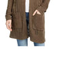 Pink Rose Junior's Eyelet Long Cardigan Green Size Small