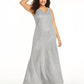 Sequin Hearts Women's Trendy Glitter Knit Mermaid Gown Silver Size 24