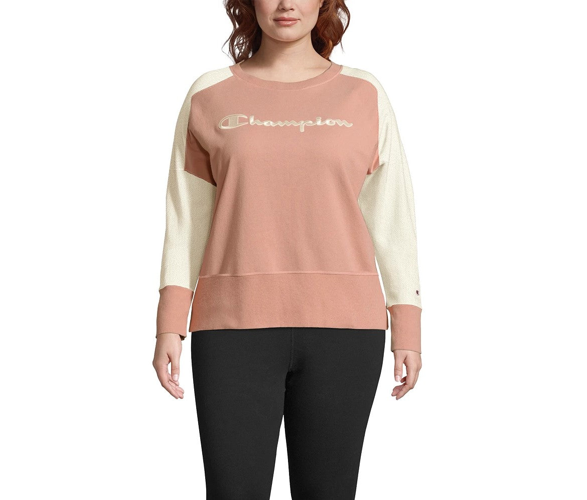 Champion Women's Plus Activewear Fitness Sweatshirt Pink Size 1X