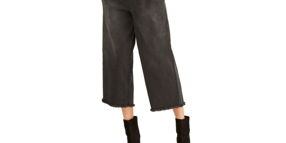 Rachel Roy Women's Cropped Paperbag Pants Black Size 10
