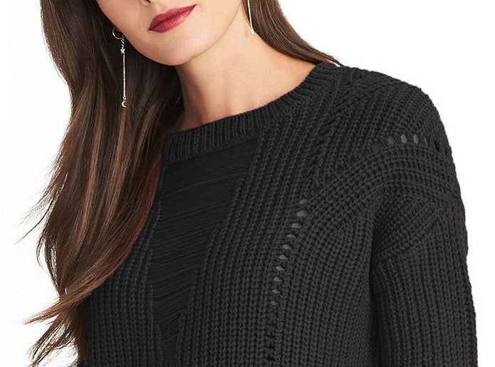Rachel Roy Women's Textured Sweater Black Size X-Large