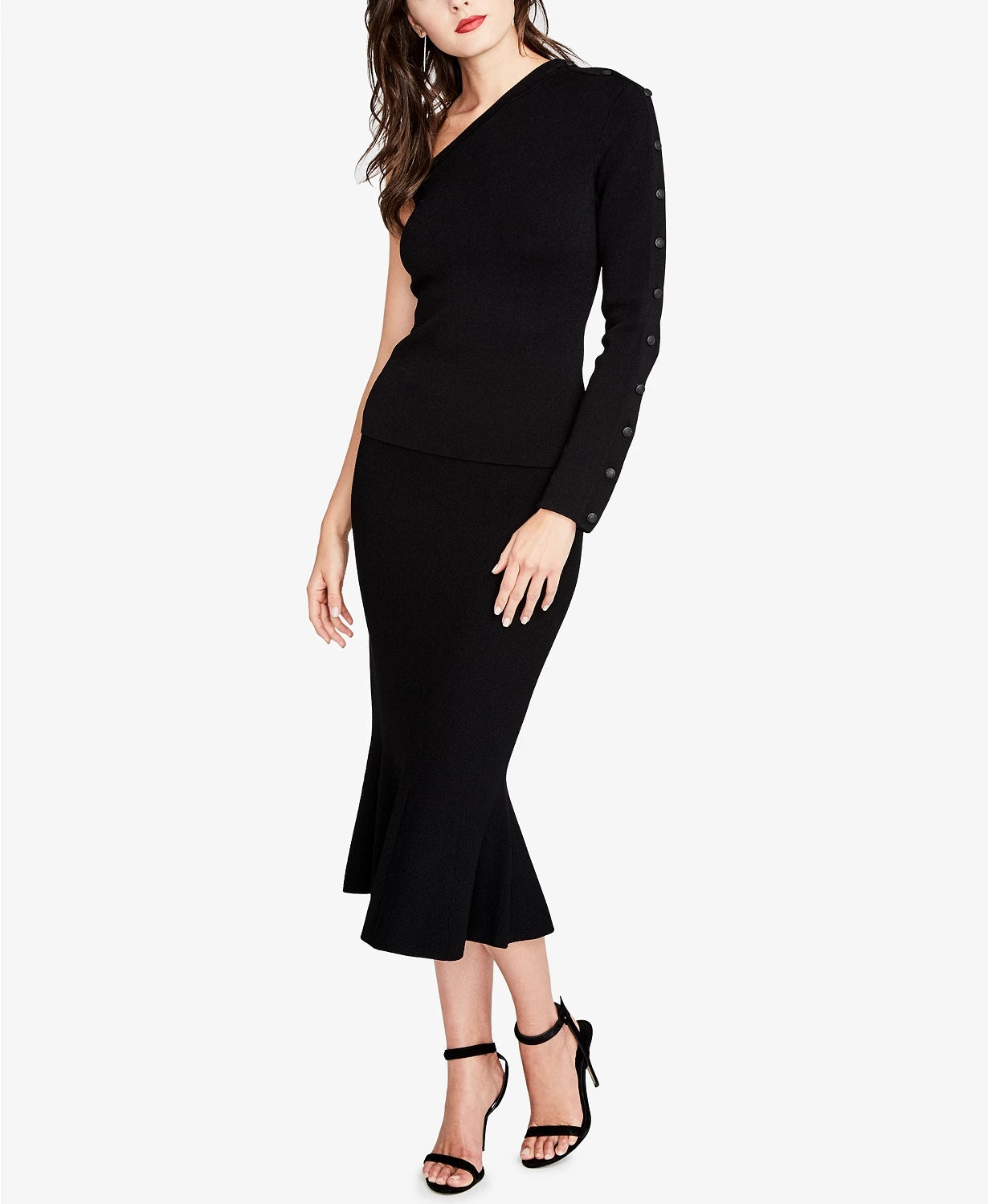 Rachel Roy Women's Jacquard Midi Skirt Black Size X-Small