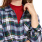 Ultra Flirt Juniors' Plaid Flannel Shirt Blue Size X-Small