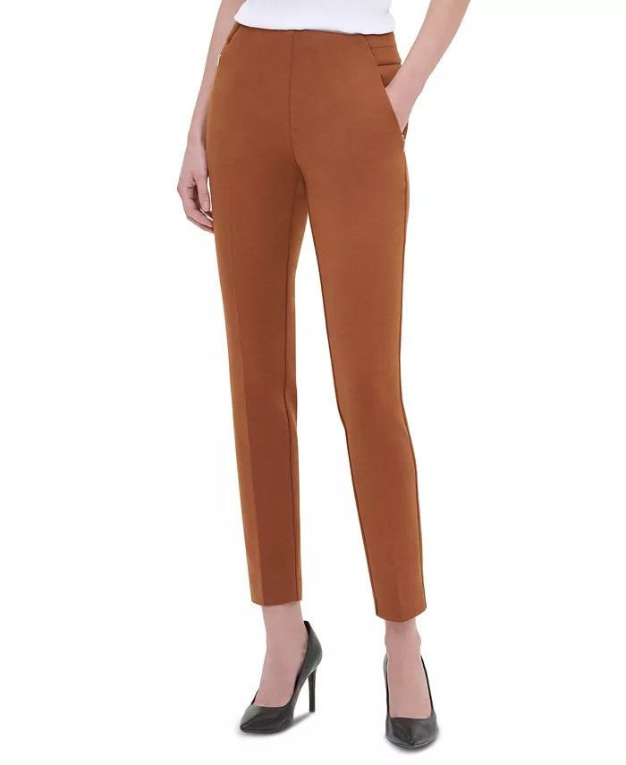 Calvin Klein Women's Pull On Ankle Pants Brown Size 14