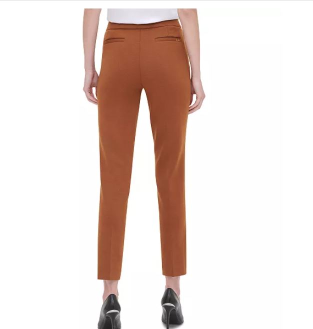 Calvin Klein Women's Pull On Ankle Pants Brown Size 14