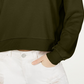 Crave Fame Juniors' Waffle-Knit Quarter-Zip Top Green Size Small