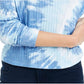 Crave Fame Junior's Cozy Ribbed Tie Dyed Top Blue Size Large