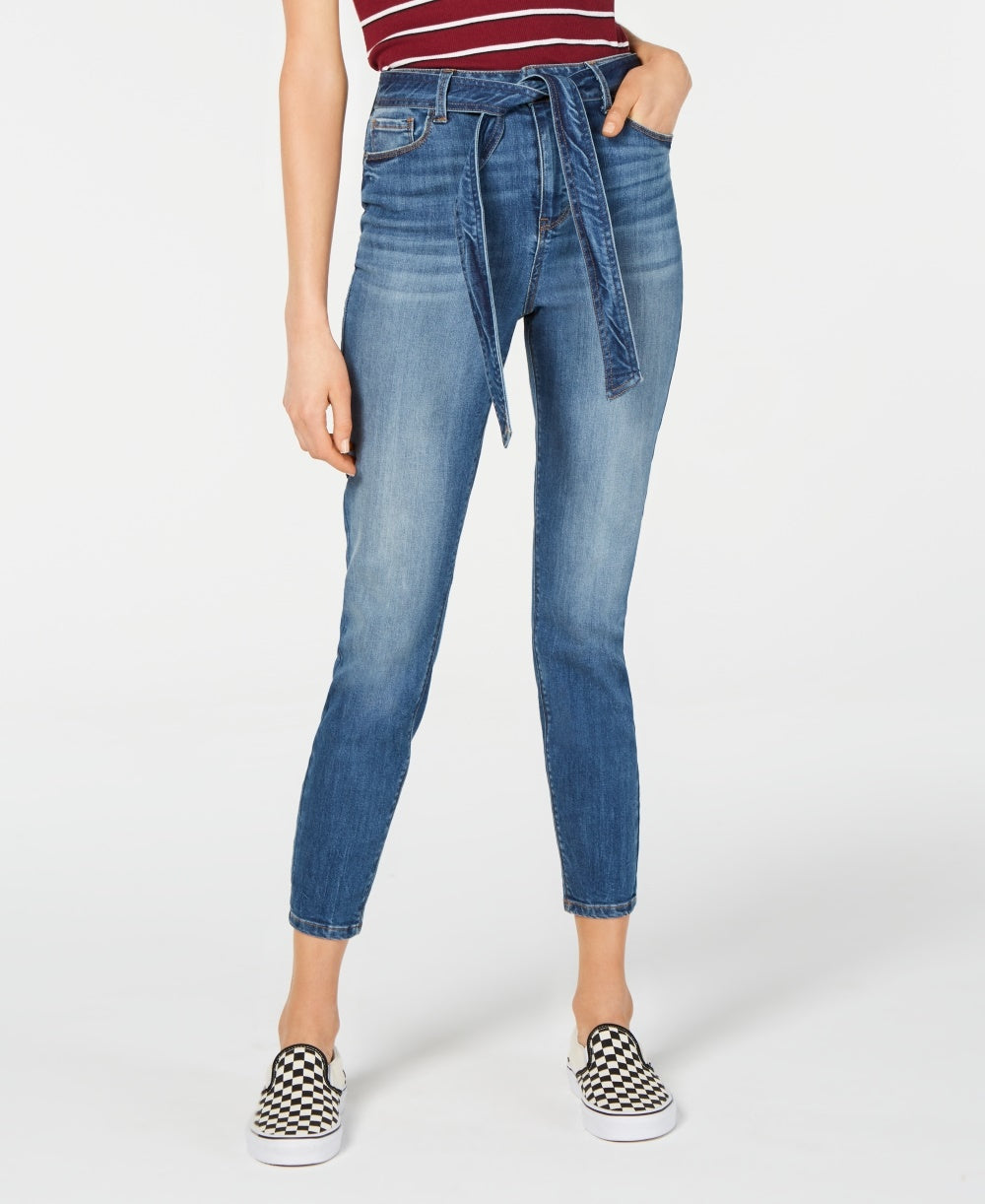 Vanilla Star Women's Belted Ankle Jeans Blue Size 15