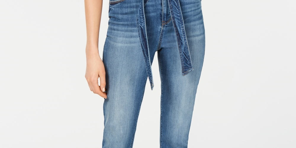 Vanilla Star Women's Belted Ankle Jeans Blue Size 15