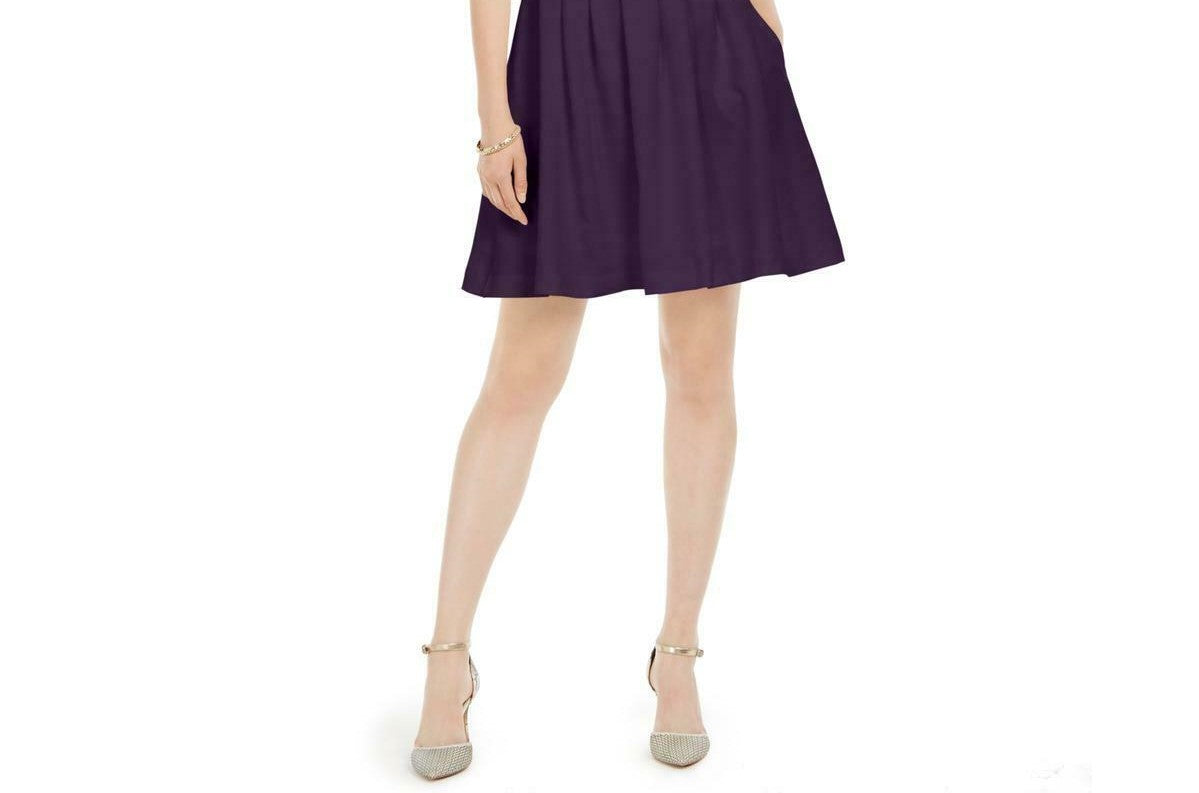 Vince Camuto Women's Bow Neck Fit & Flare Dress Purple Size 12