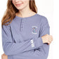 Disney Junior's Stitch Henley T-Shirt Navy Size Small