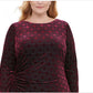 Tommy Hilfiger Women's Plus Long Sleeve Velvet Burnout Sheath Dress Red Size 18W